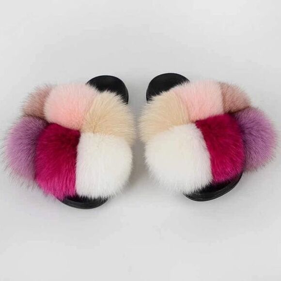 Women’s Fur Ball Fluffy Slippery - Picture 1 of 3